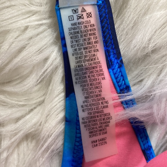 🤍🌈[ VS PINK ] Tie Dye Embroidery Cross Bikini Top - Picture 5 of 8